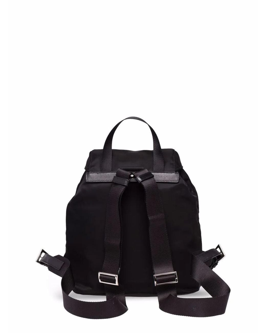 Prada Black Logo-plaque Recycled-nylon Backpack
