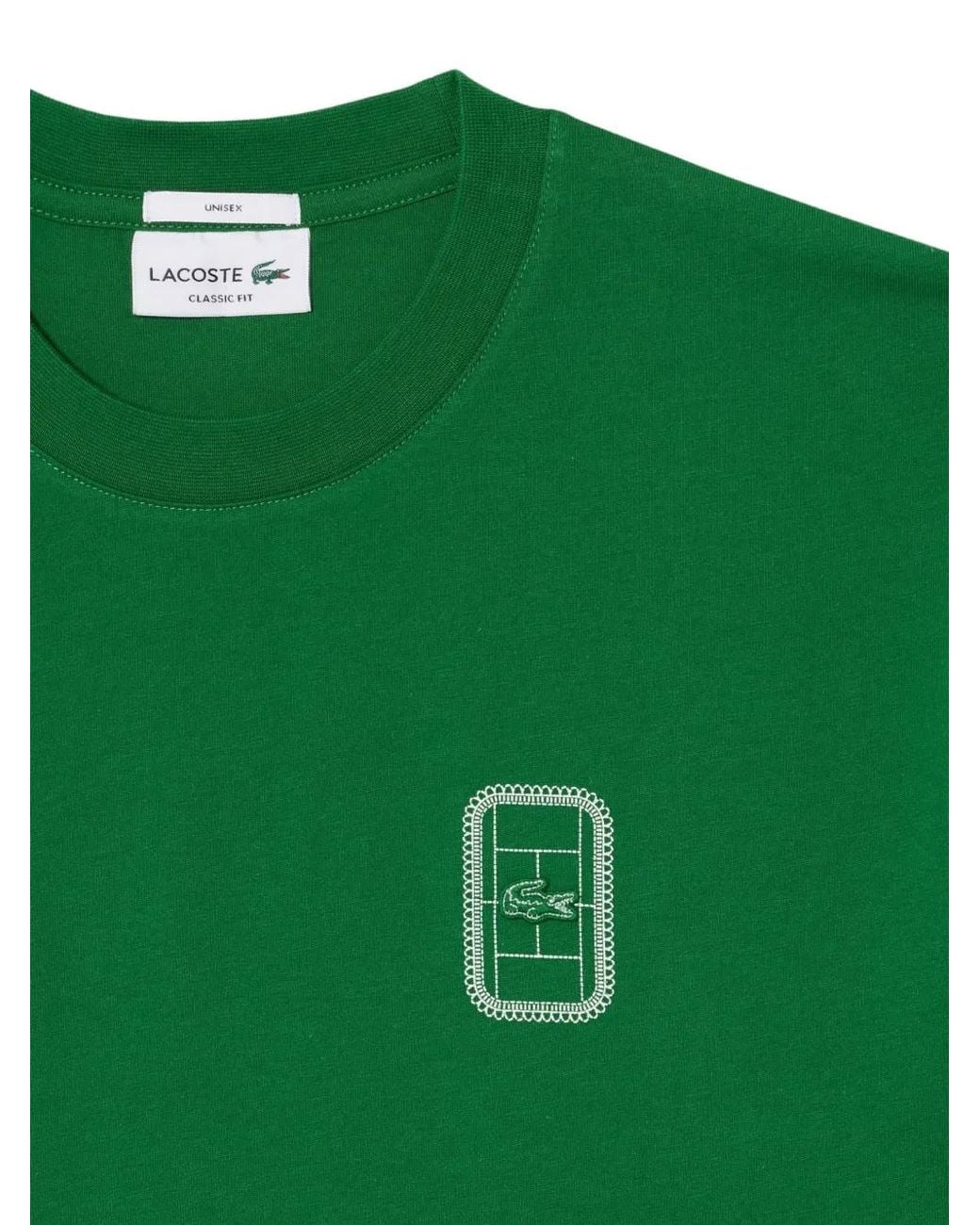 Lacoste Green Tennis Print Cotton Jersey T-Shirt