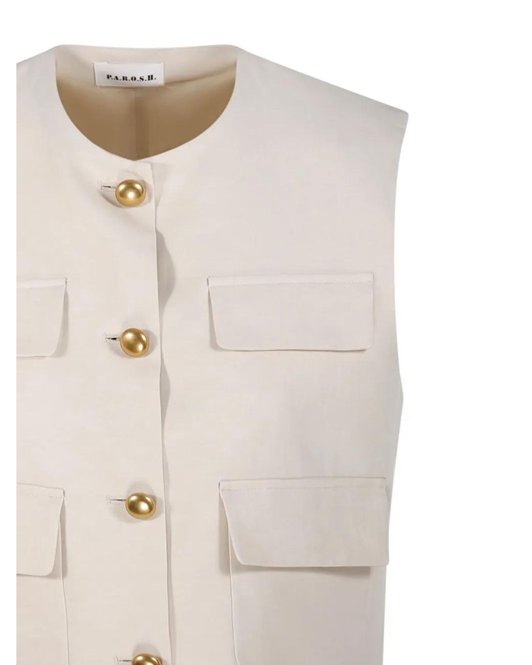 P.A.R.O.S.H. White P.A.R.O..H. Parosh Gilet Graisa Sand