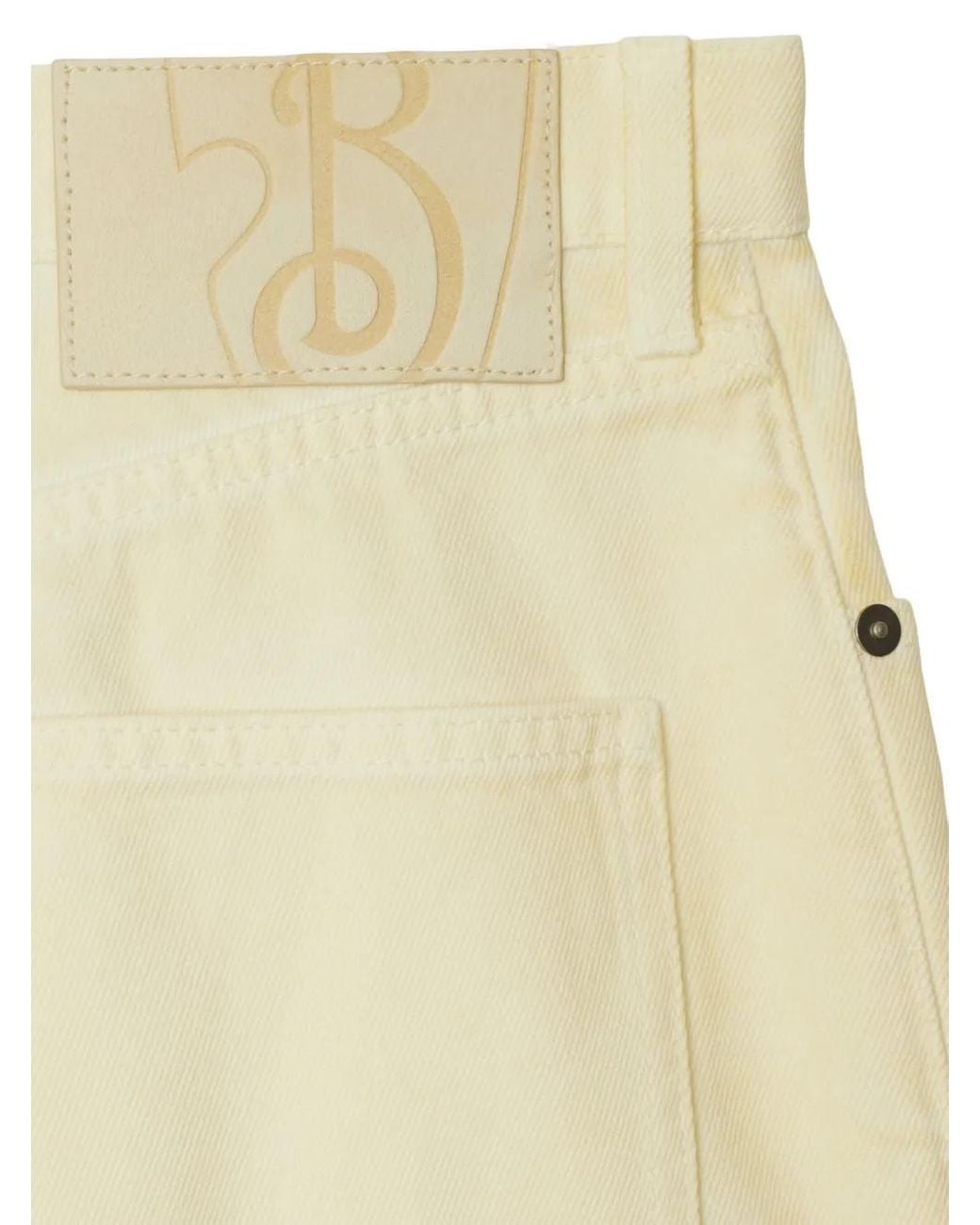 Burberry Natural Checkered Straight-Leg Jeans