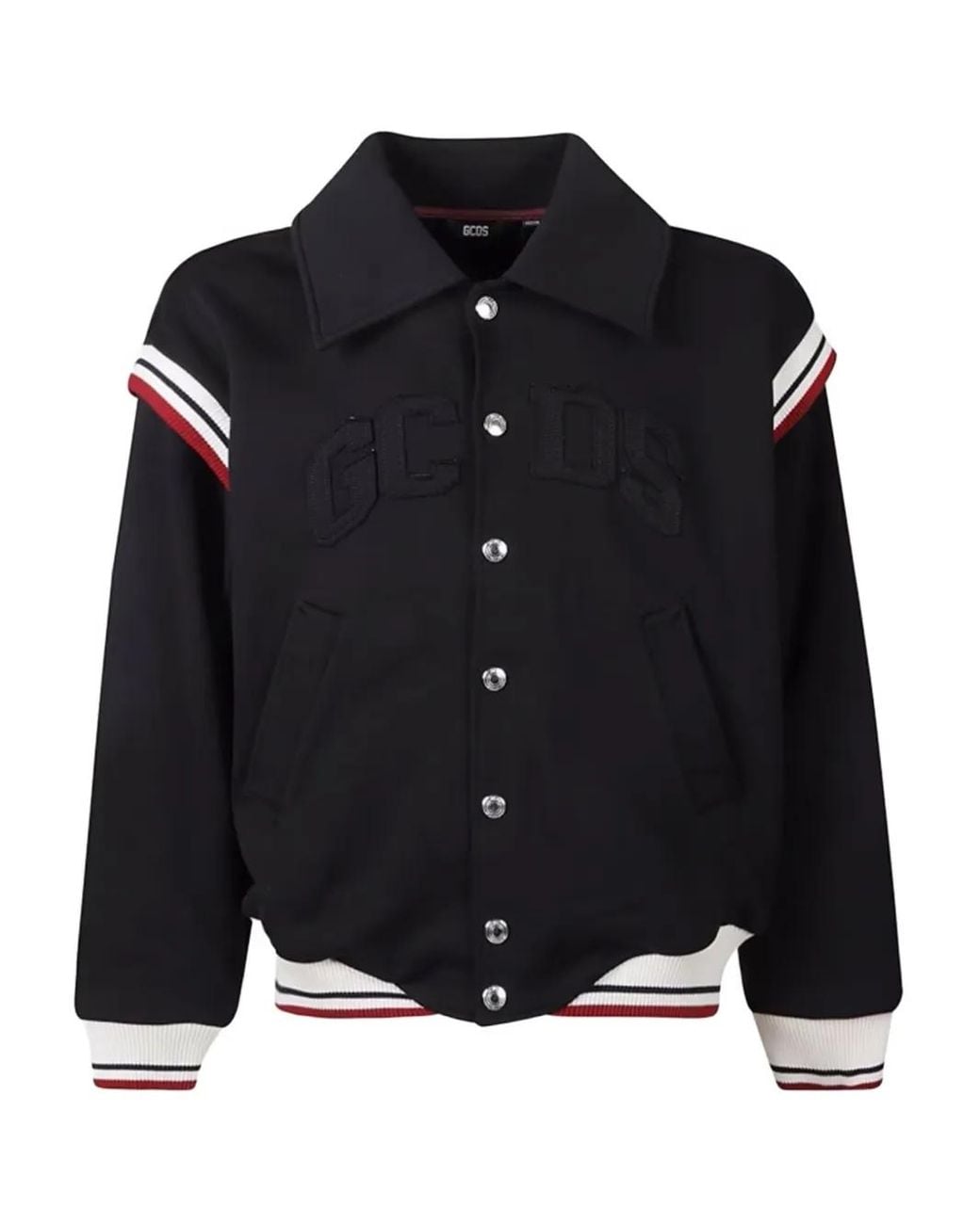 Gcds Black Logo-Patch Bomber Jacket for men