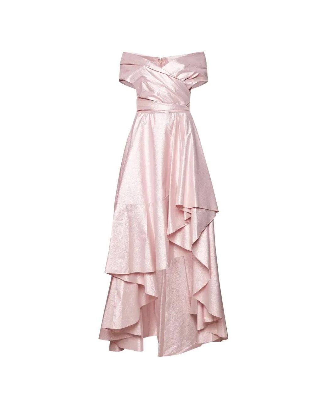 Talbot Runhof Pink Schulterfreies Kleid mit Rüschen