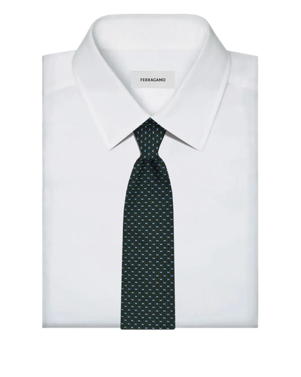Ferragamo Green Cravate Gancini En Jacquard for men
