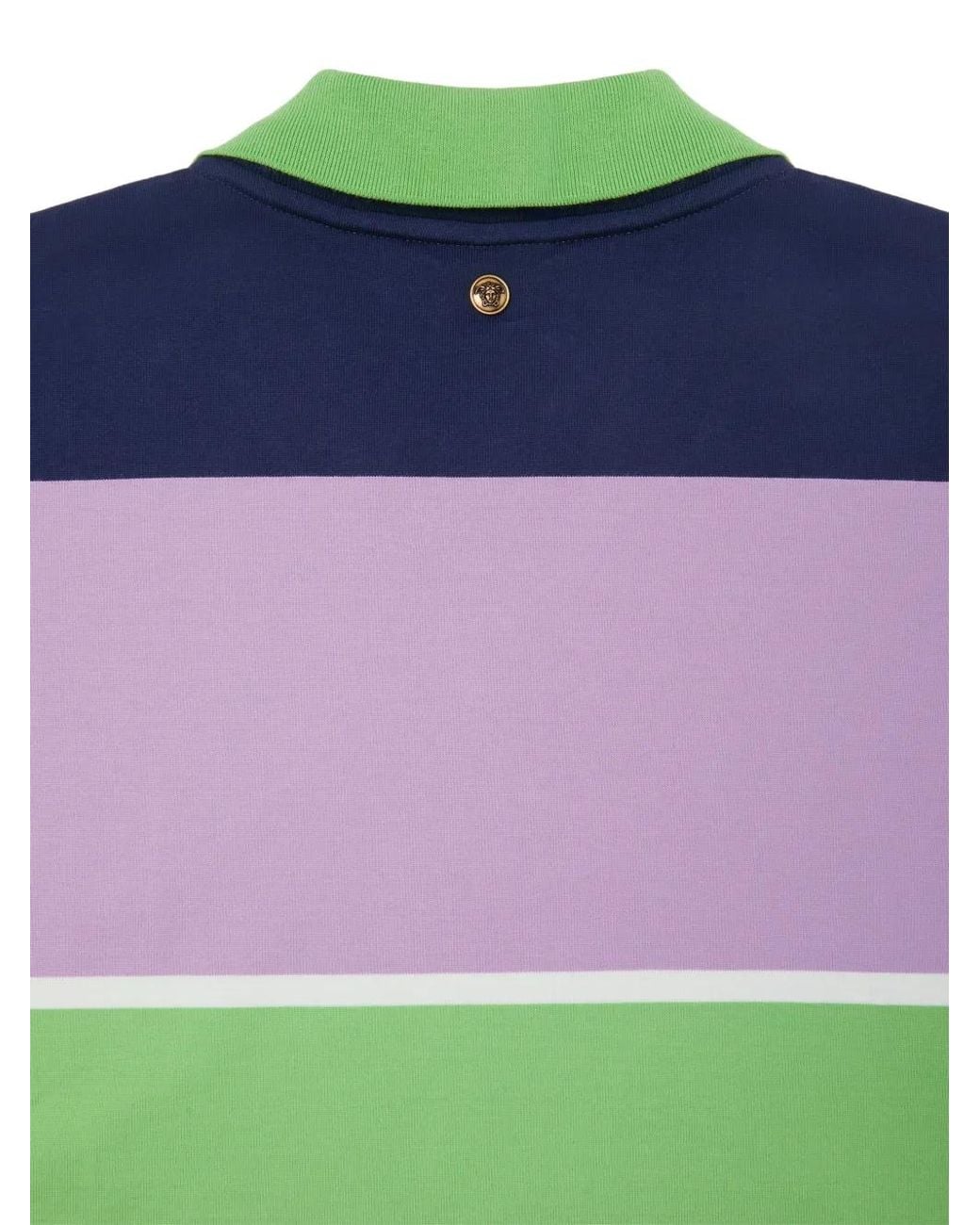 Versace Blue Striped Cotton-Jersey Mini Dress