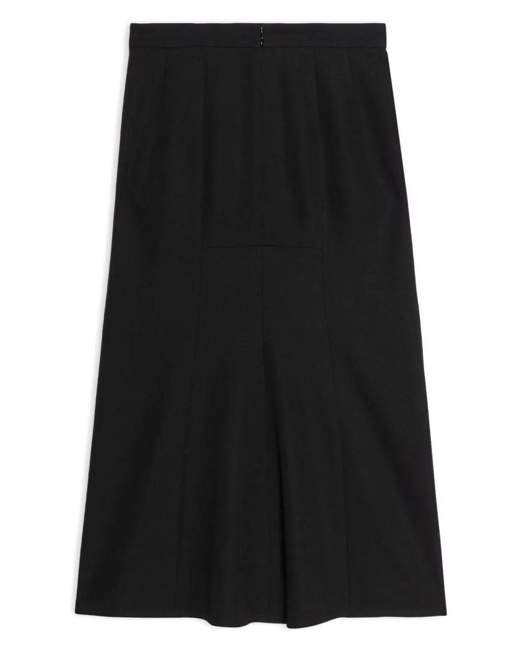Balenciaga Black A-Line Flared Wool Skirt