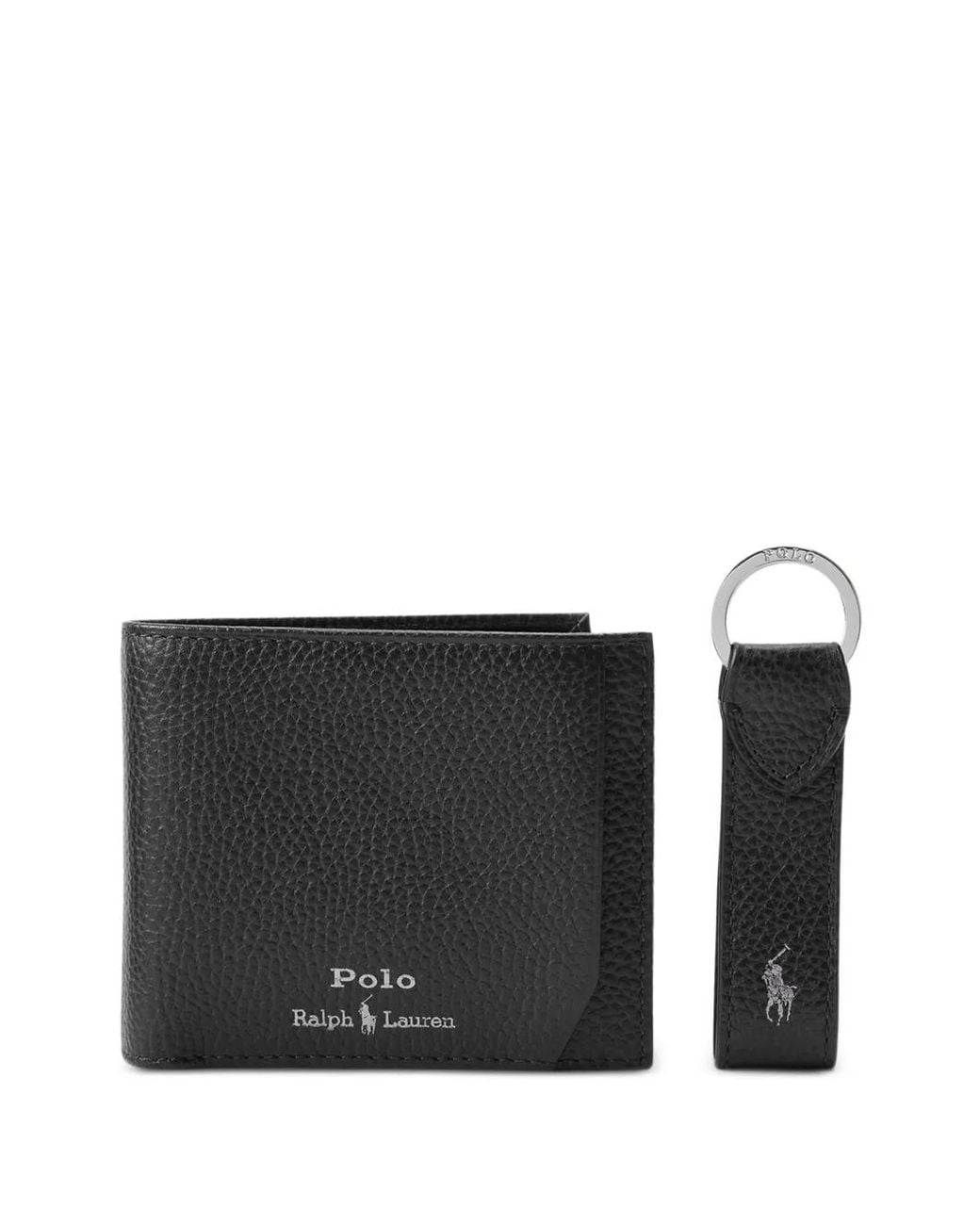 Polo Ralph Lauren Black Pebble Leather Wallet for men