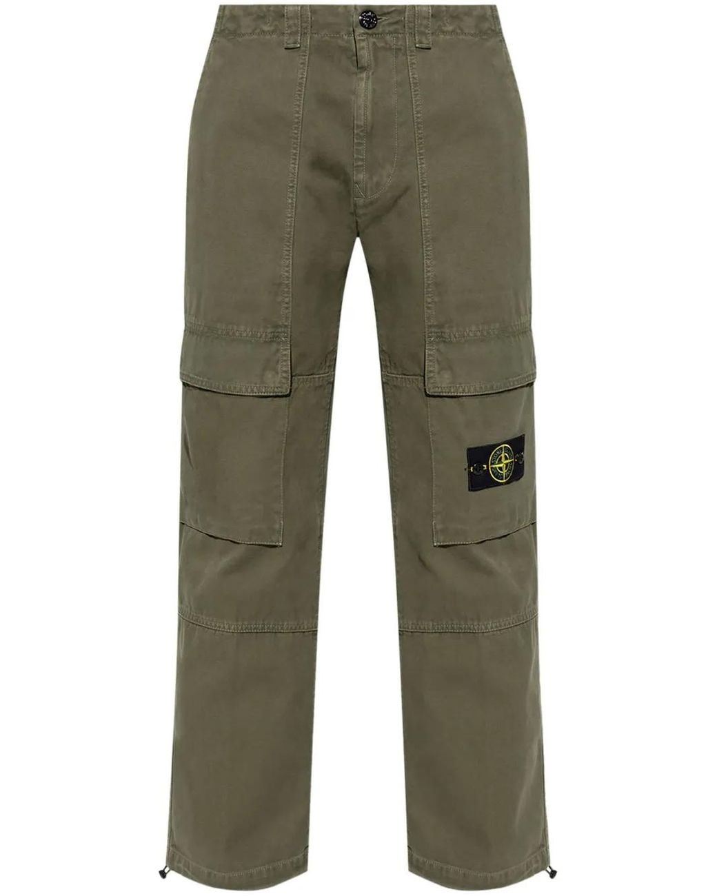 Stone Island Green Cotton Cargo Trousers for men