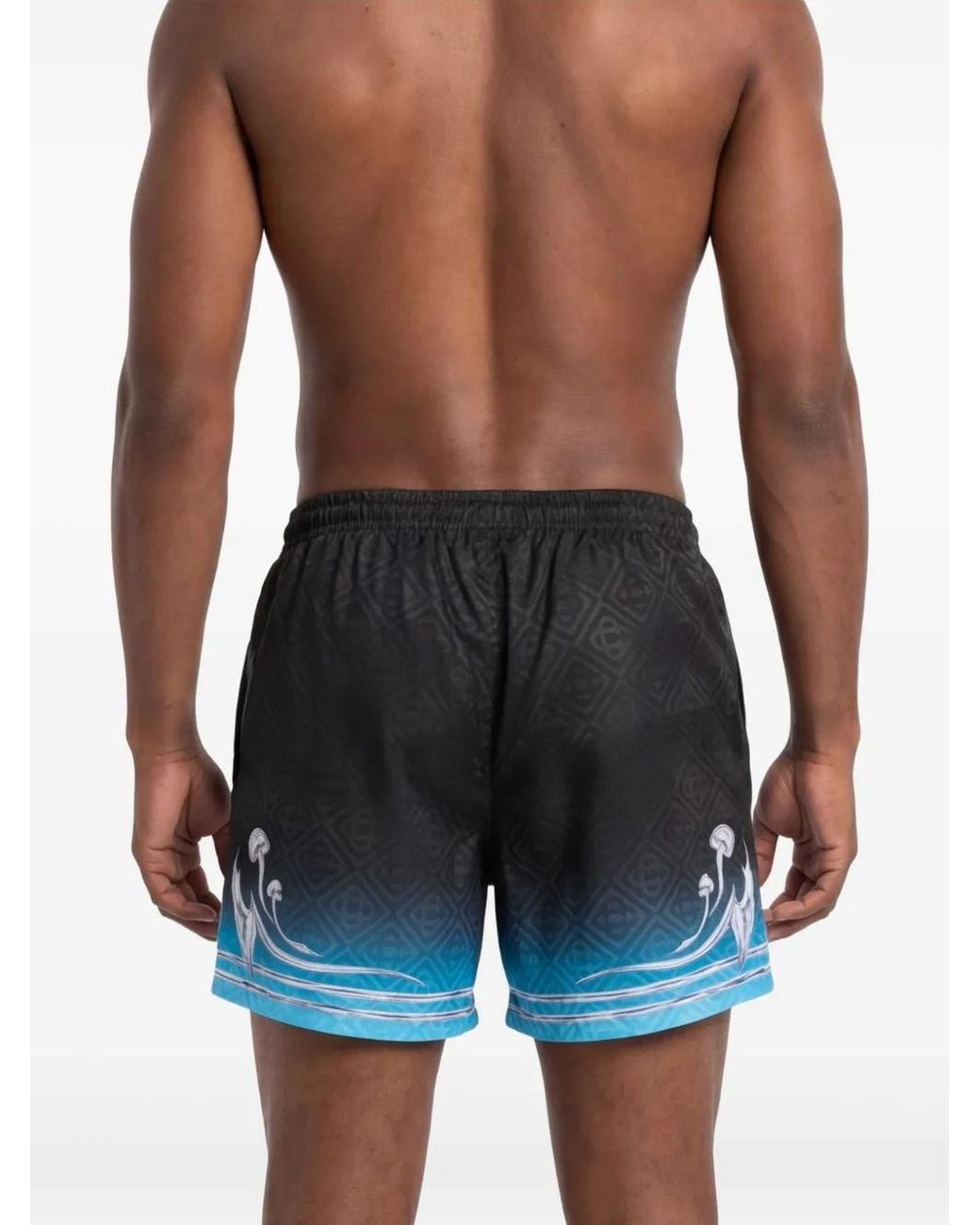 Casablanca Black Graphic-Print Swim Shorts for men