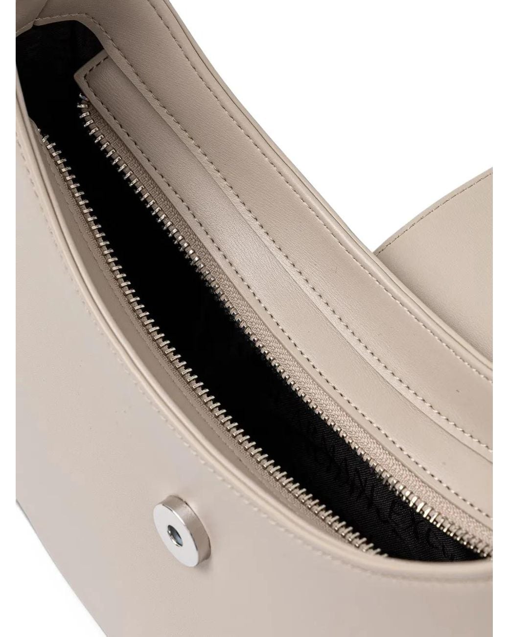ARMANI EXCHANGE White Logo-Plaque Crescent Shoulder Bag