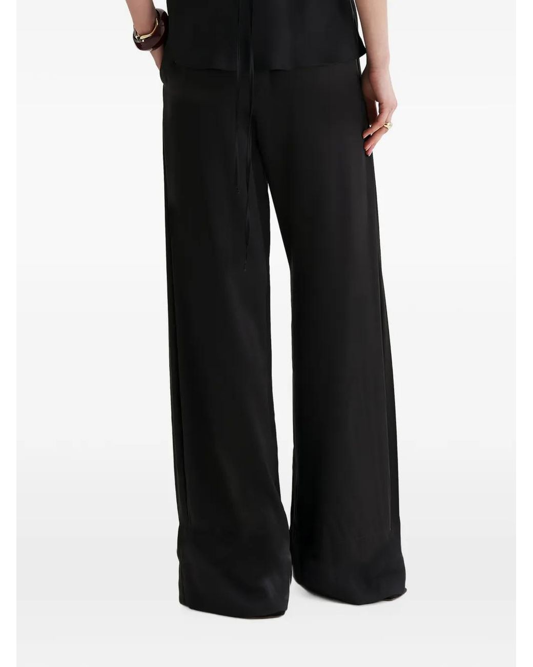 Framboise Black Dillan Silk Trousers