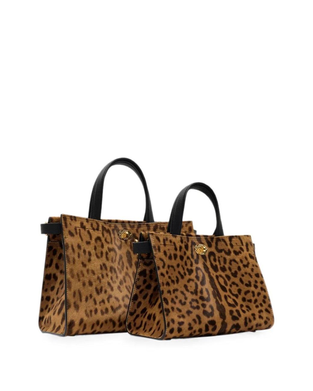 Burberry Natural Mini Leopard-Print Cotswolds Tote Bag