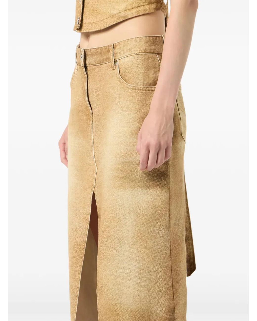 Blumarine Natural Printed Skirt