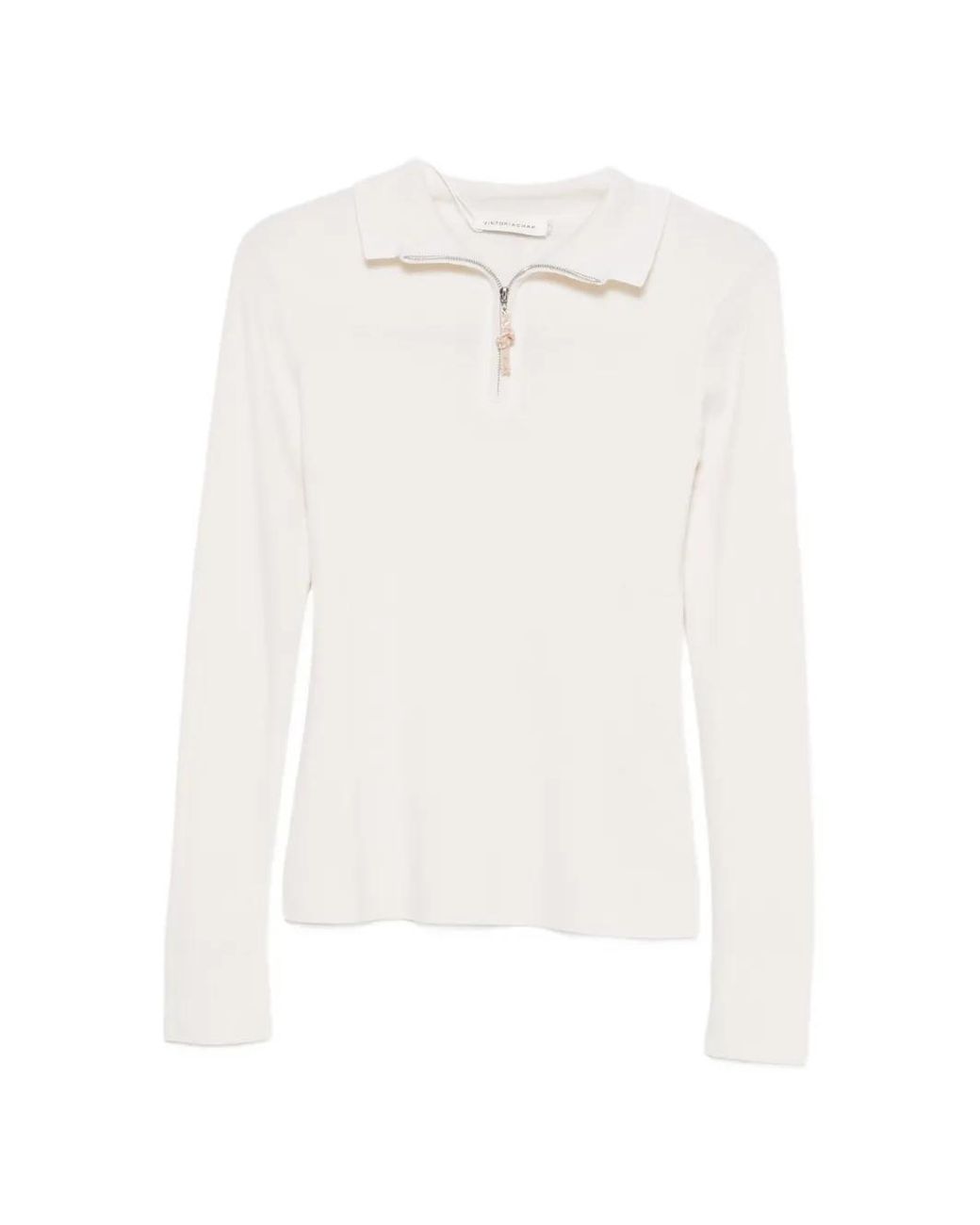 Viktoria Chan White Sindy Zip-Fastening Sweater