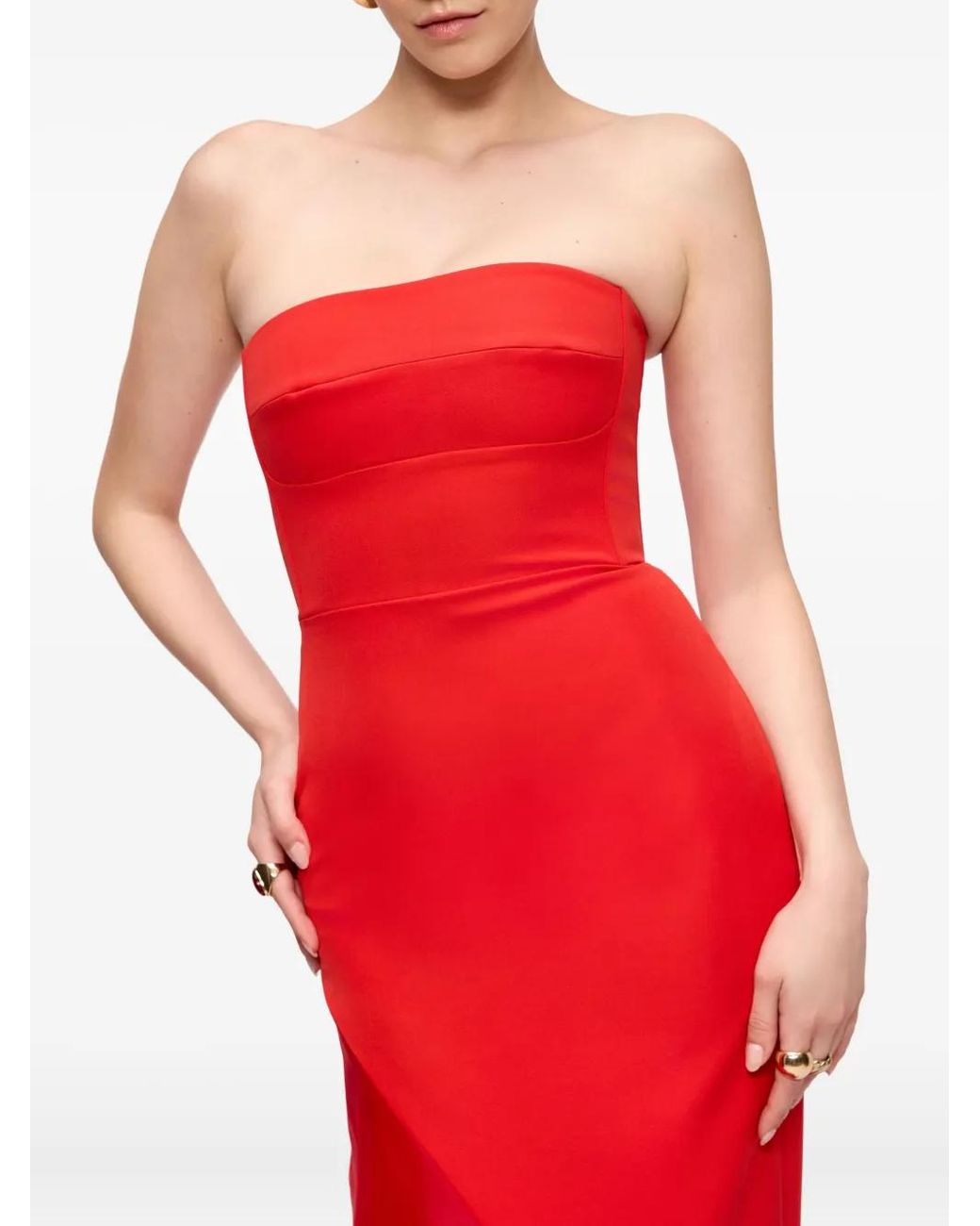 V:PM ATELIER Strapless Jurk in het Red