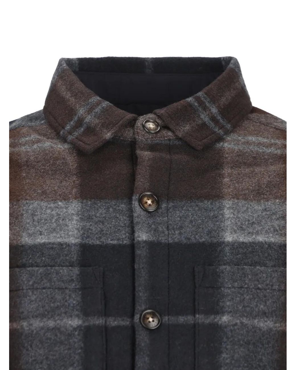Barbour Black Woodlane Brushed Check Overshirt for men