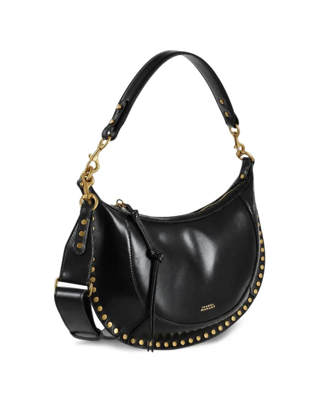 Isabel Marant Black Naoko Studded-Embellishment Leather Shoulder Bag