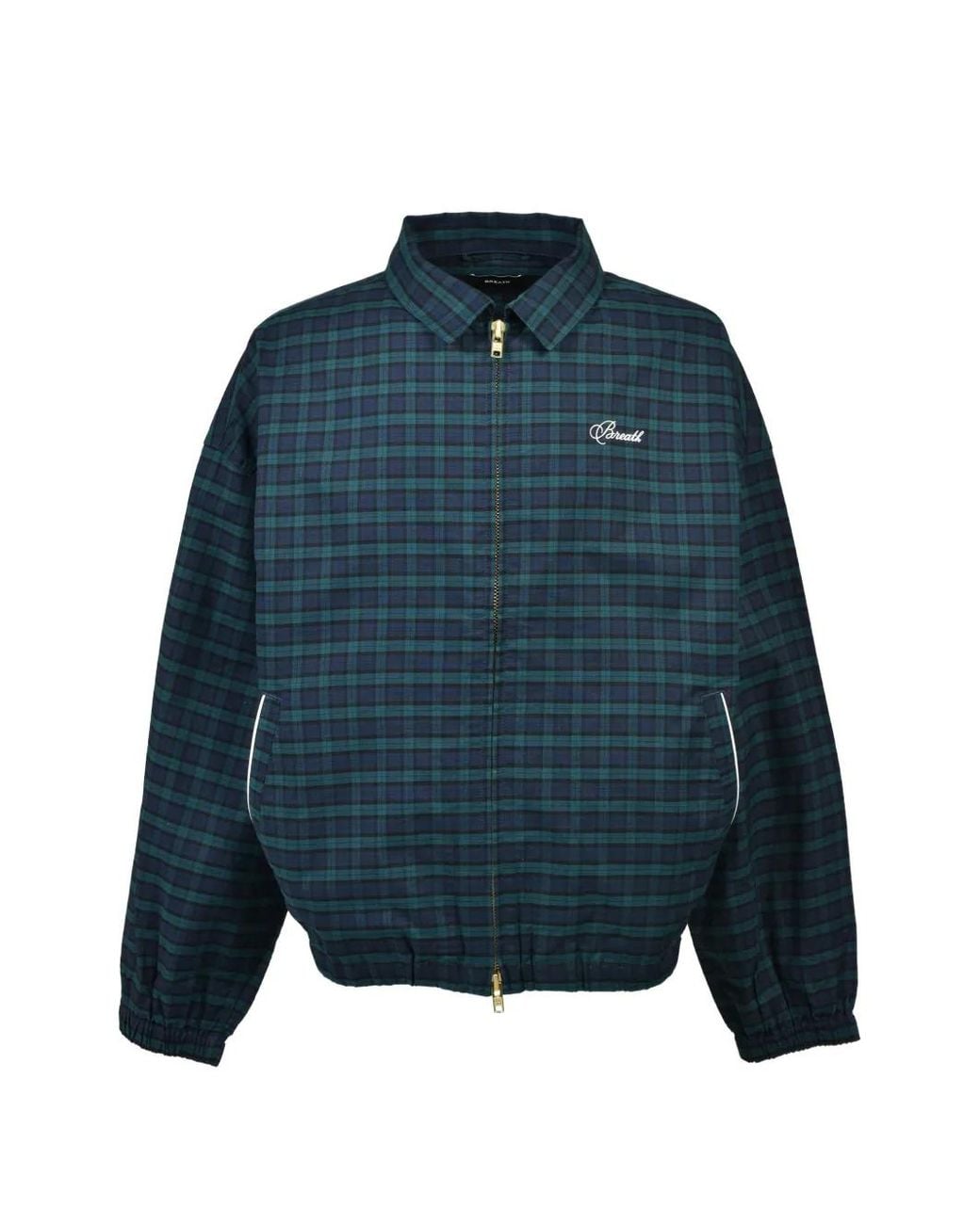 BREATH Blue Veste Zippée À Carreaux Cript Logo for men