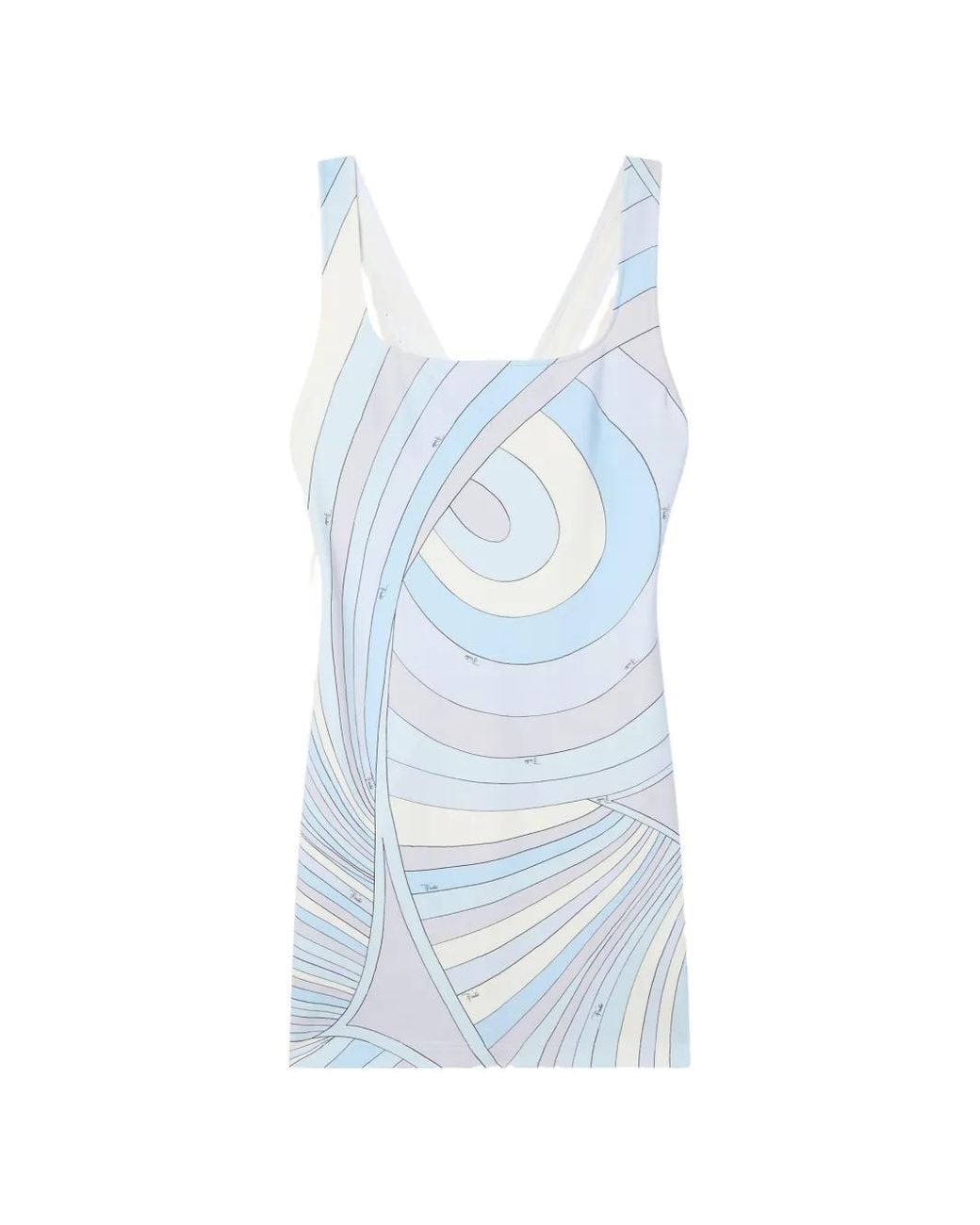 Emilio Pucci Blue Robe Courte En Jersey À Imprimé Iride