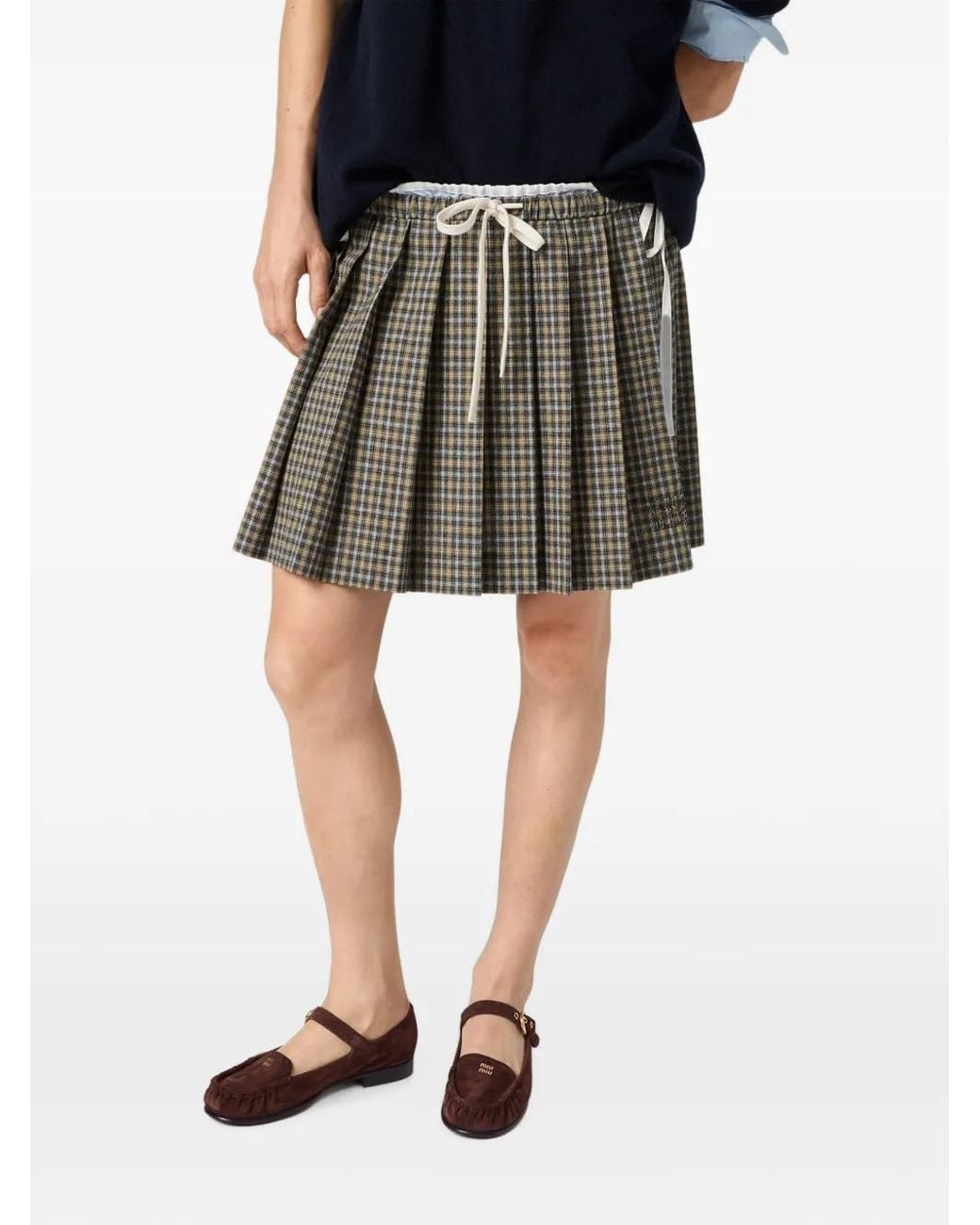 Miu Miu Brown Suede Loafers With Buckle