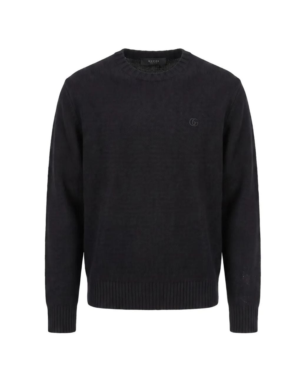 Gucci Blue Pull À Logo Gg Brodé En Laine for men