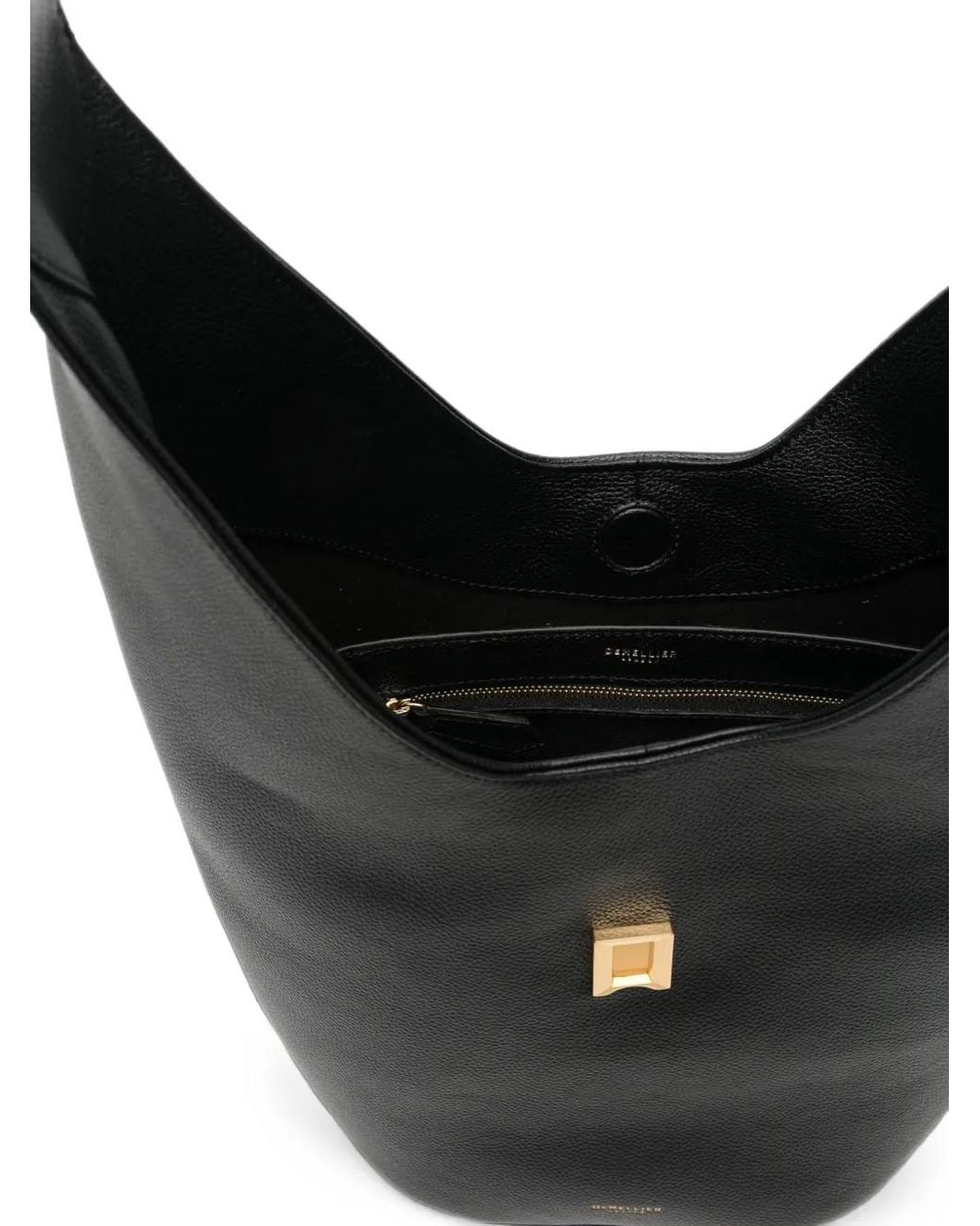 DeMellier London Black Siena Grained-Leather Shoulder Bag