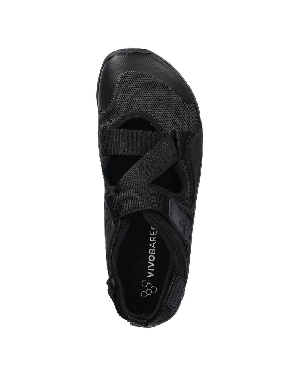 Vivobarefoot Black Touch-Strap Mesh Sandals for men