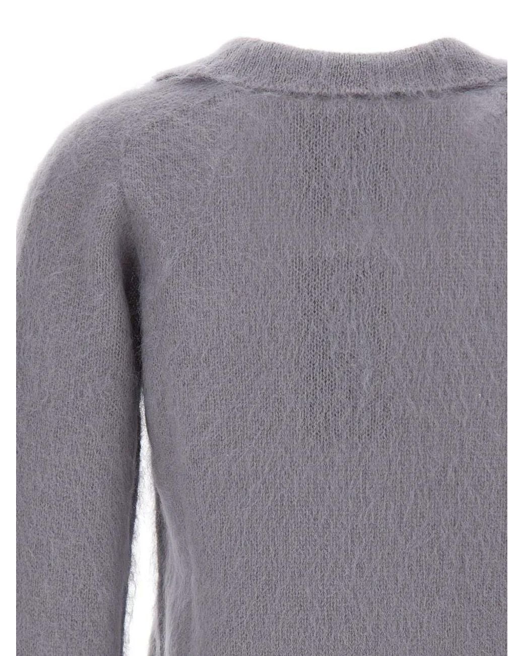 Max Mara Blue V-Neck Long-Sleeve Sweater