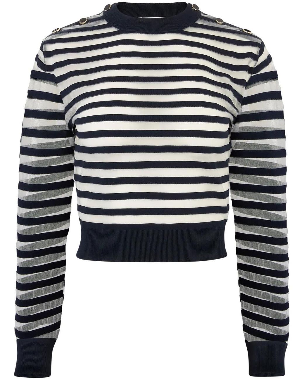 Nina Ricci Blue Transparent Striped Sweatshirt