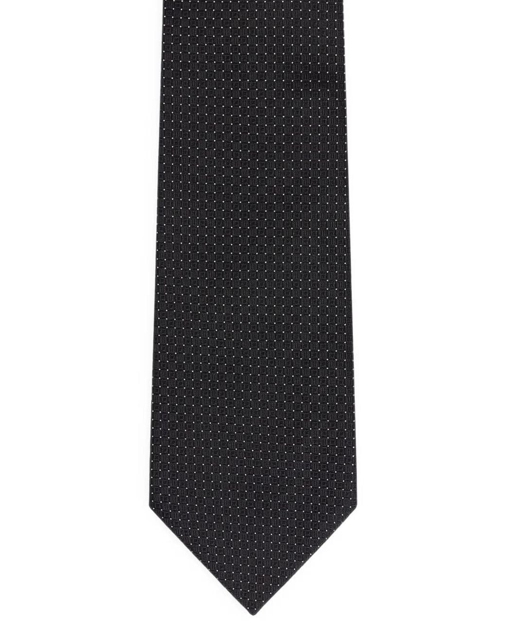Fursac White Micro-Dot Silk Tie for men