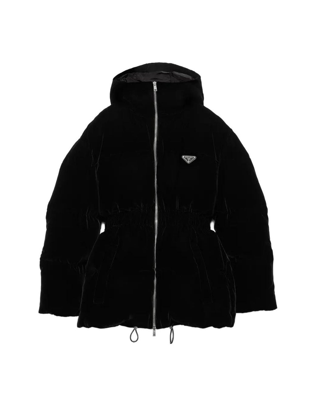 Prada Black Velvet Down Jacket