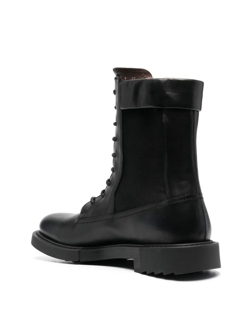 Ferragamo Black Ferragamo Lace-Up Leather Combat Boots for men