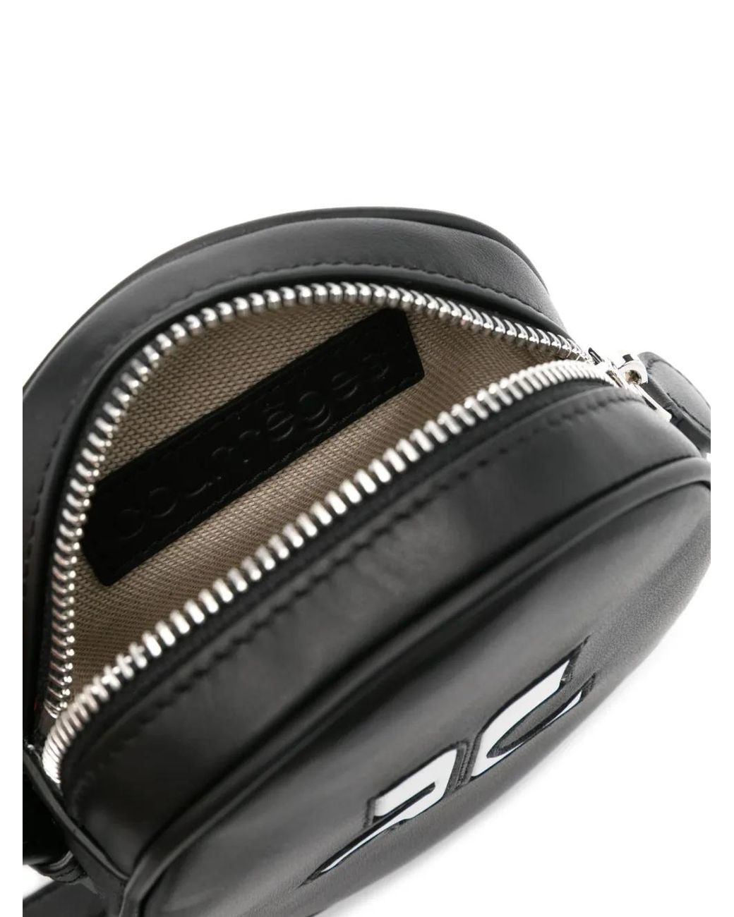 Courreges Black Reedition Circle Cross Body Bag