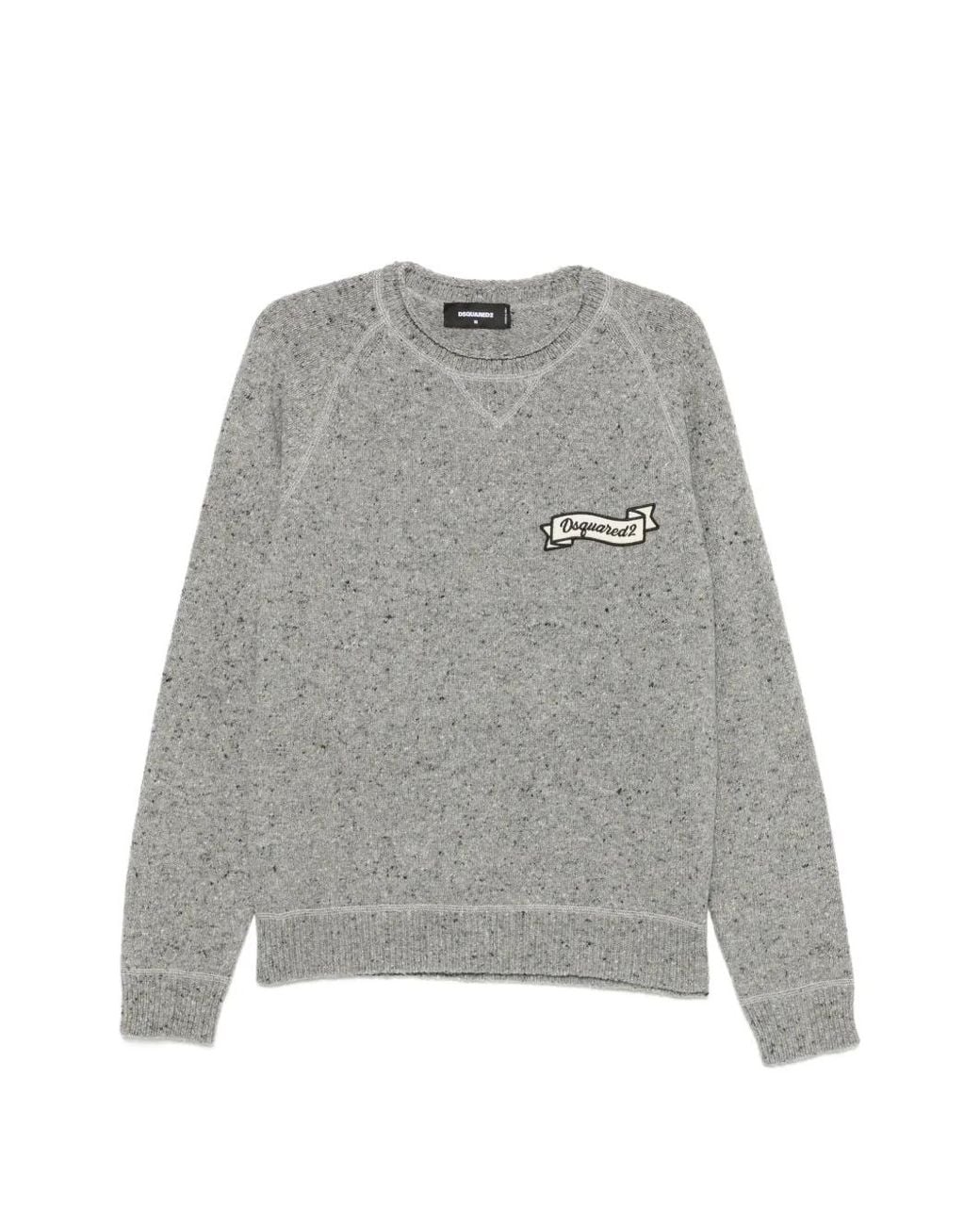 DSquared² Gray Jersey With Logo Patch for men