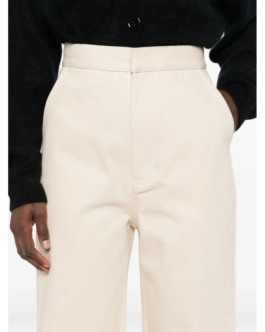 Jil Sander Straight Broek in het White