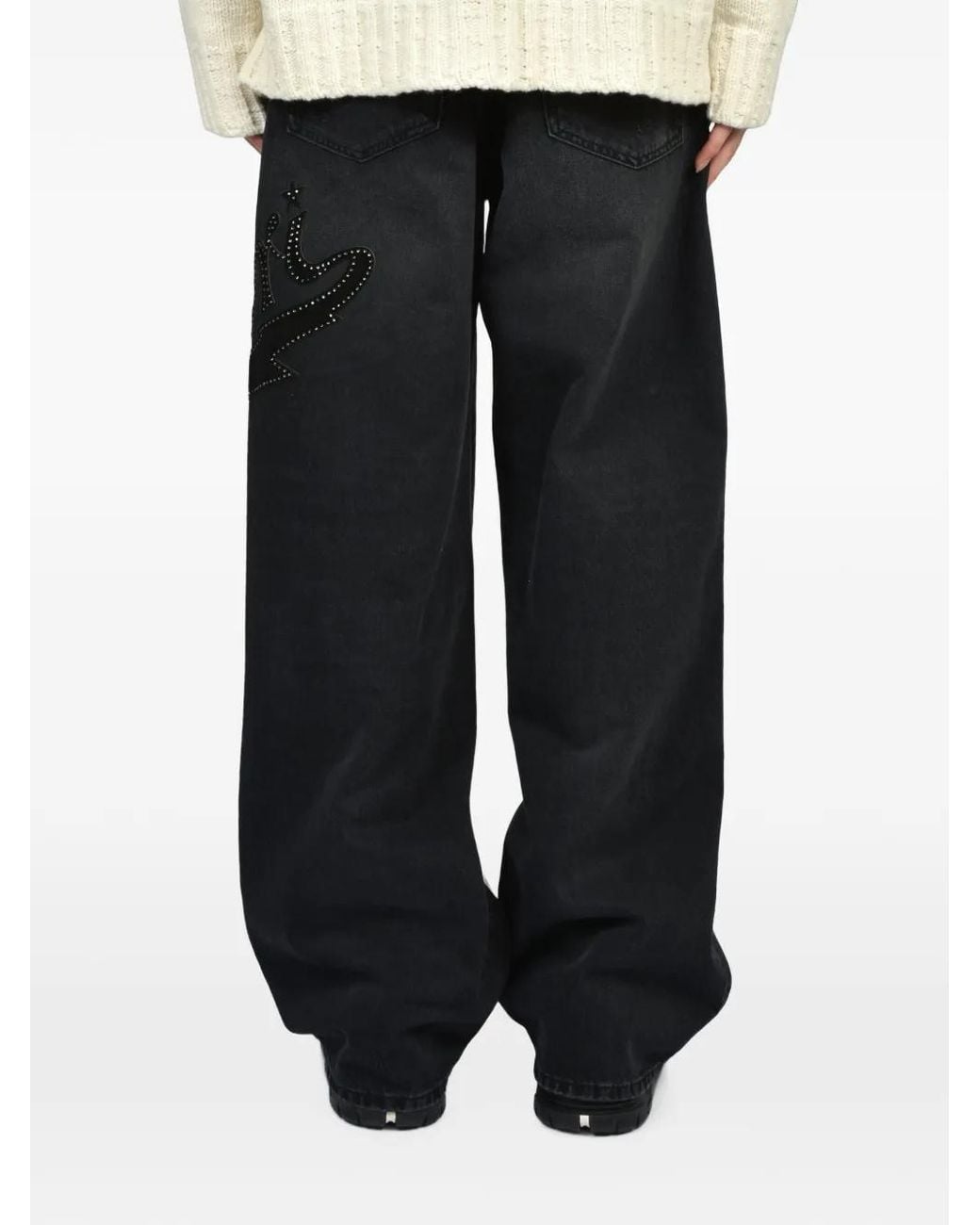 Amiri Black Studded-Embellishment Jeans for men