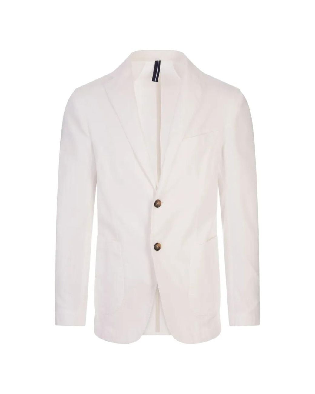 RUSSO CAPRI White Oxford Button Blazer for men