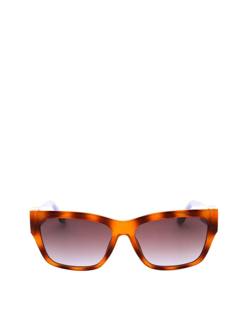 GUESS EYEWEAR Pink Tortoiseshell-Effect Rectangle-Frame Sunglasses