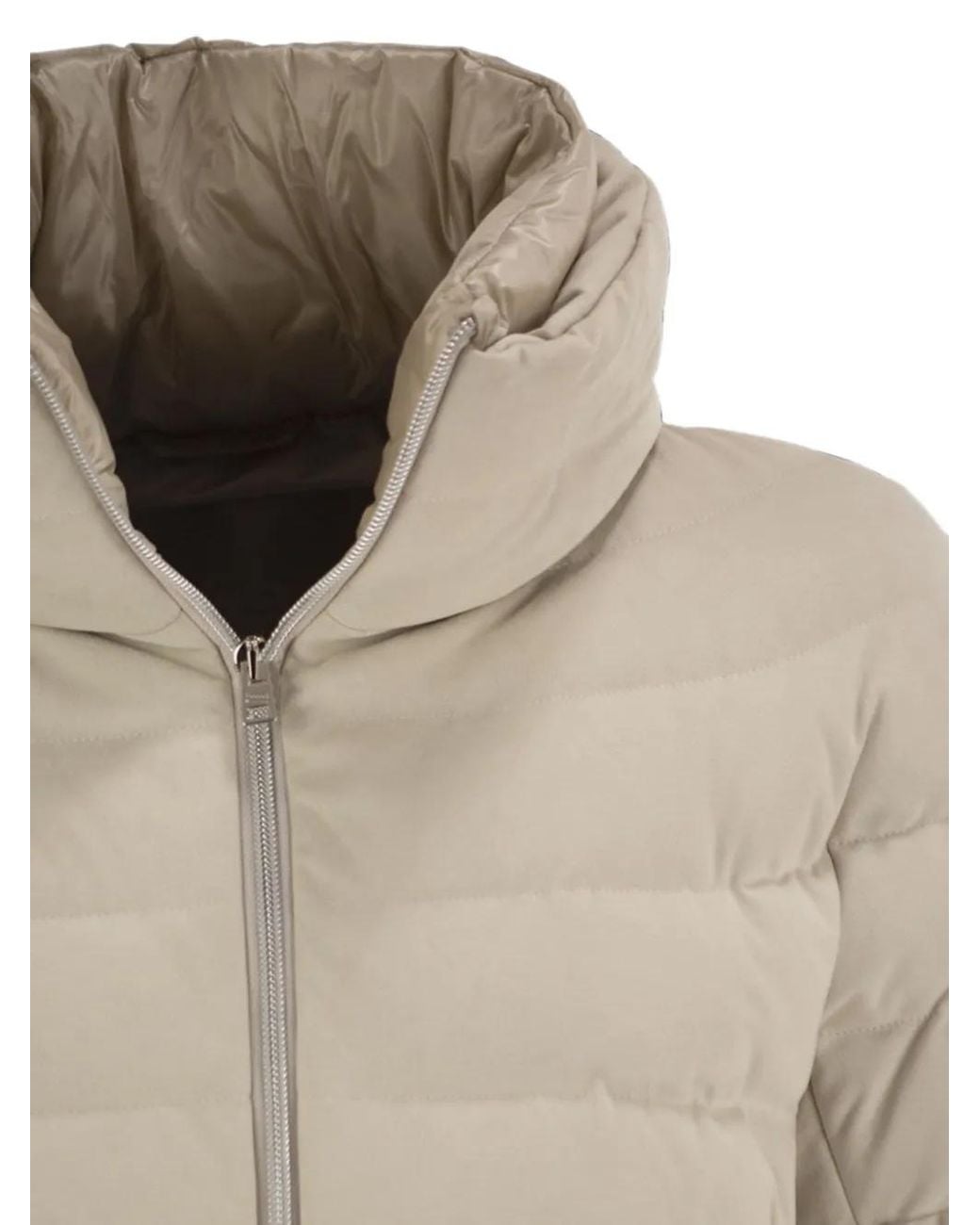 Herno Natural Padded Calf Suede-Effect Jacket