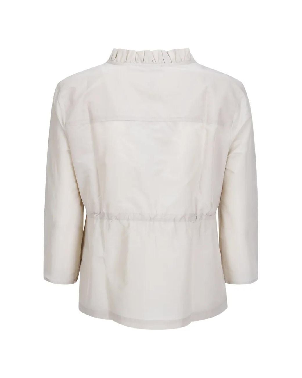 Paloma Wool White Raso Ruffled Drawstring Jacket