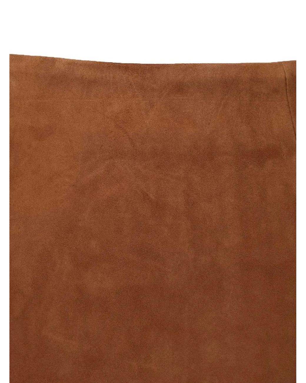 ROTATE BIRGER CHRISTENSEN Brown Suede Mini Skirt