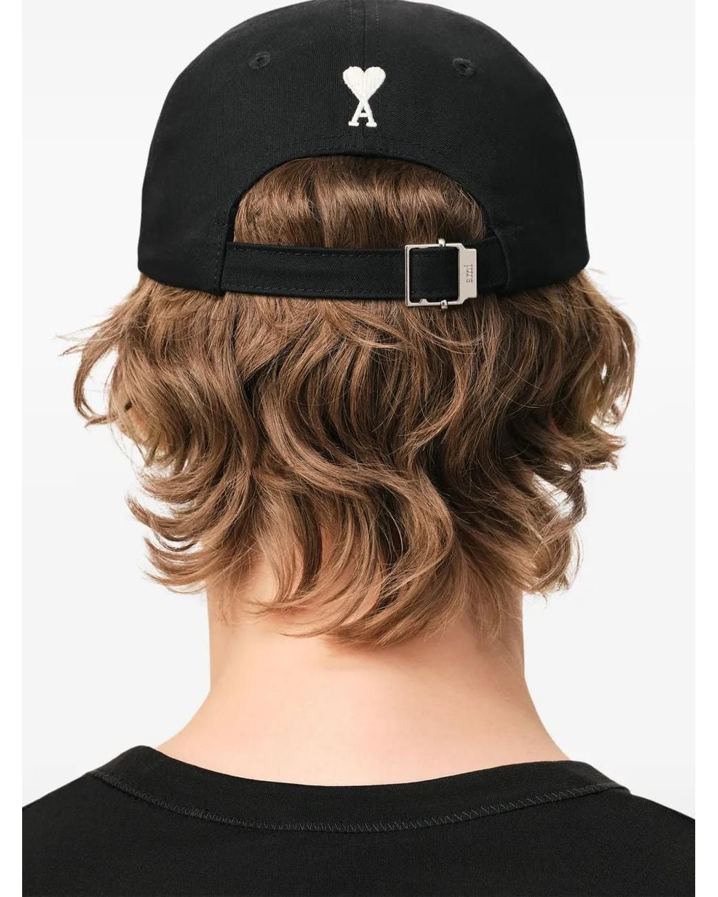 AMI Black Logo-Embroidered Buckle Baseball Cap