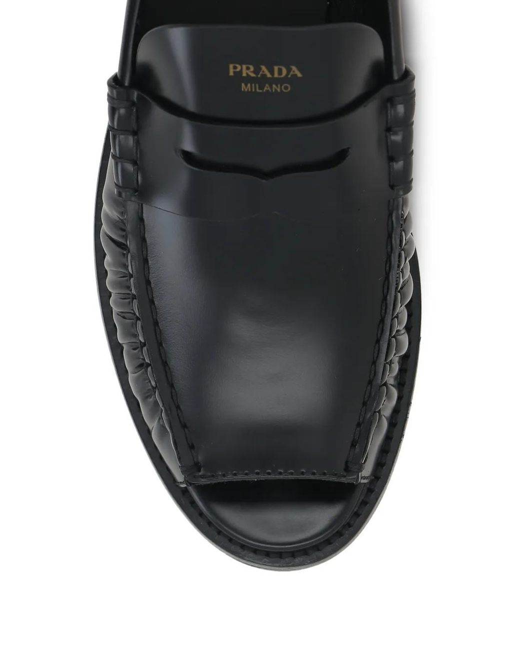 Prada Black Open-Toe Loafers