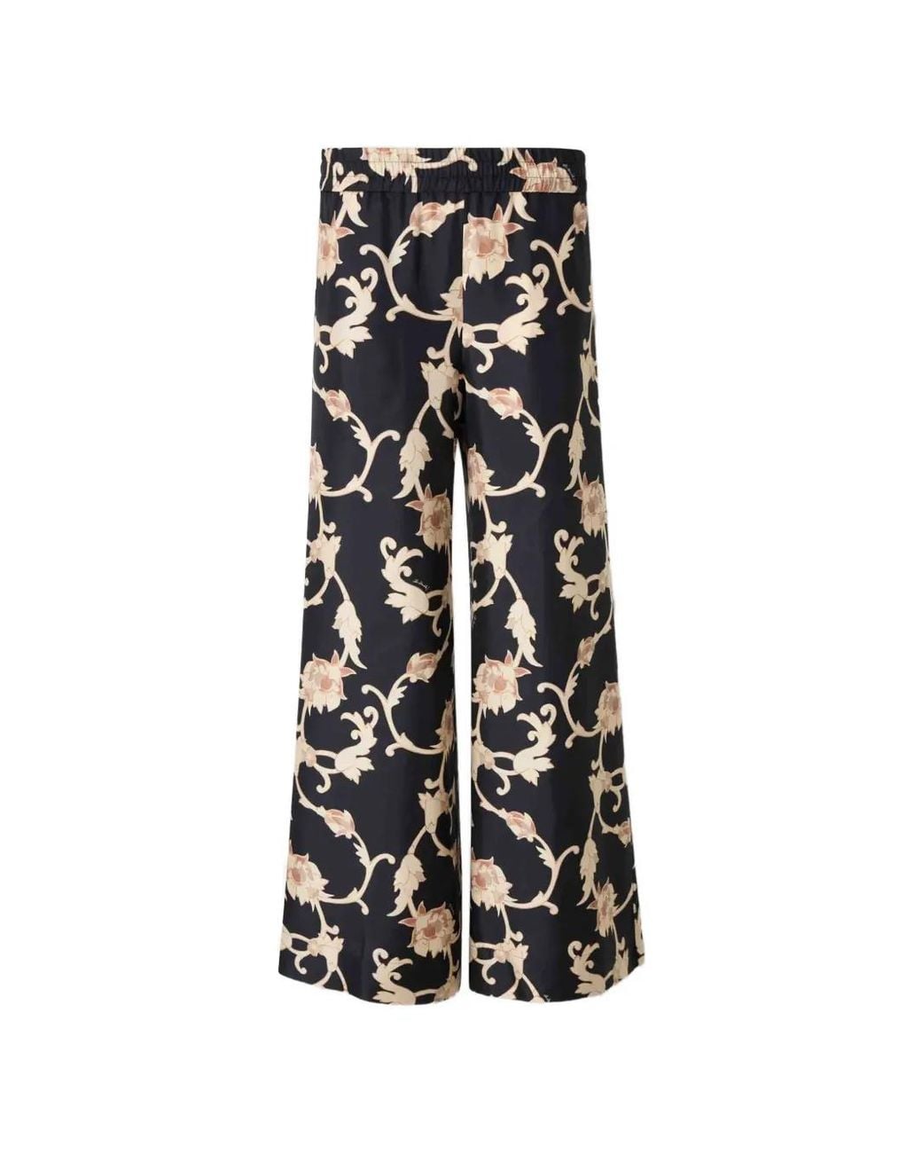 LaDoubleJ White Floral-Print Silk-Twill Palazzo Pants