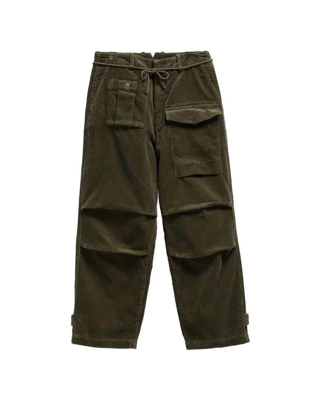 Barbour Green Corduroy Drawstring Trousers for men
