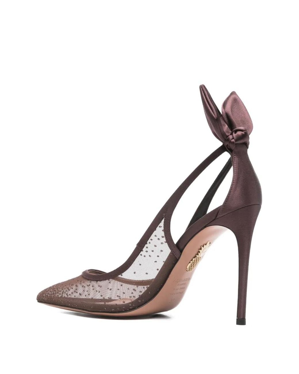 Aquazzura White "Bow Tie" Mesh Pump 105