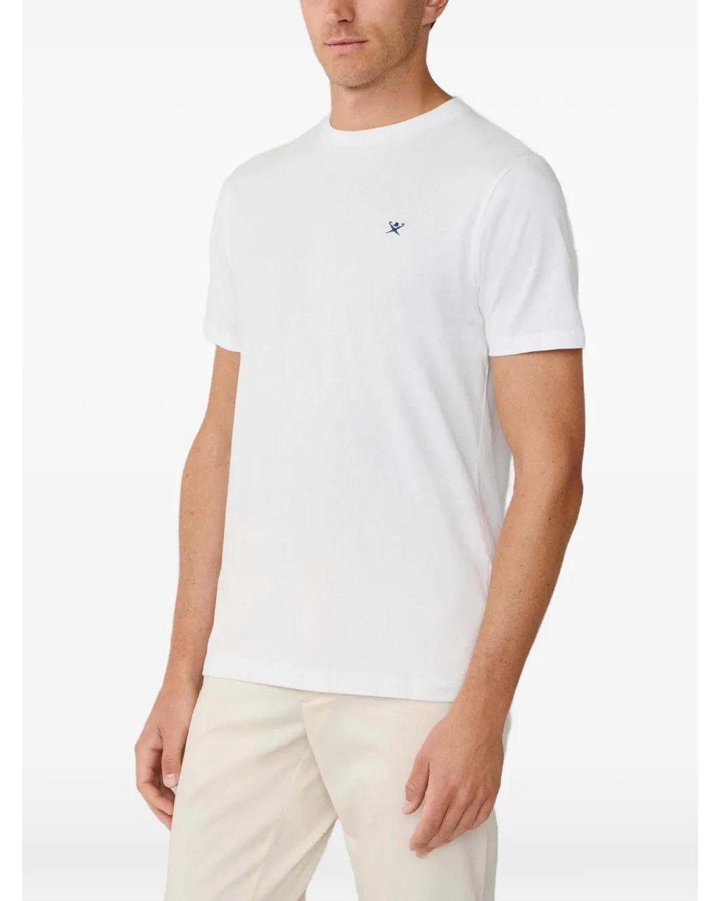 Hackett White Logo-Embroidered T-Shirt for men