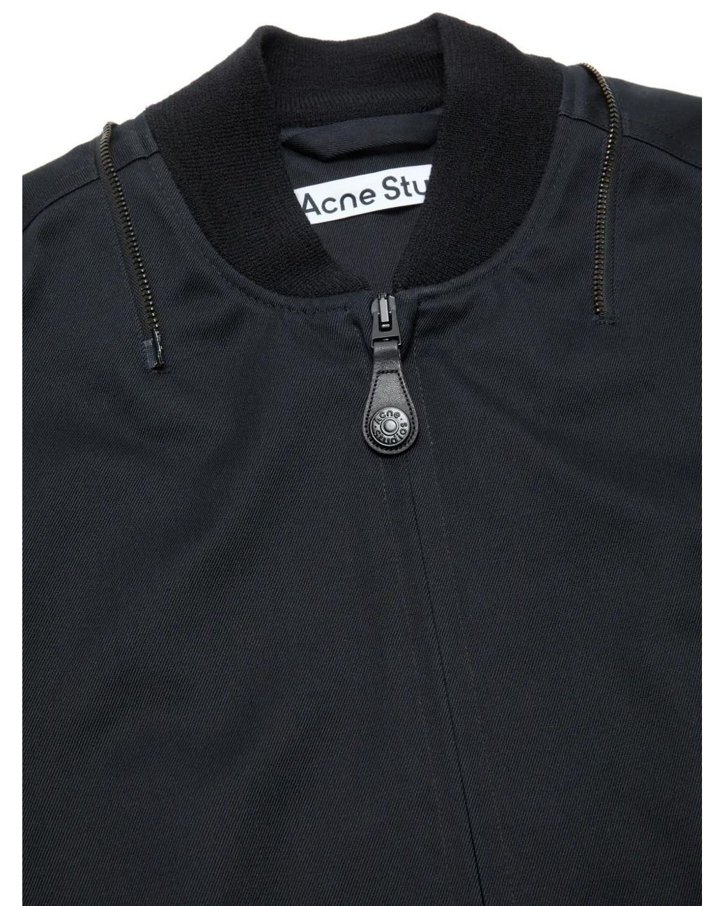 Acne Blue Twill Jacket With Hood for men