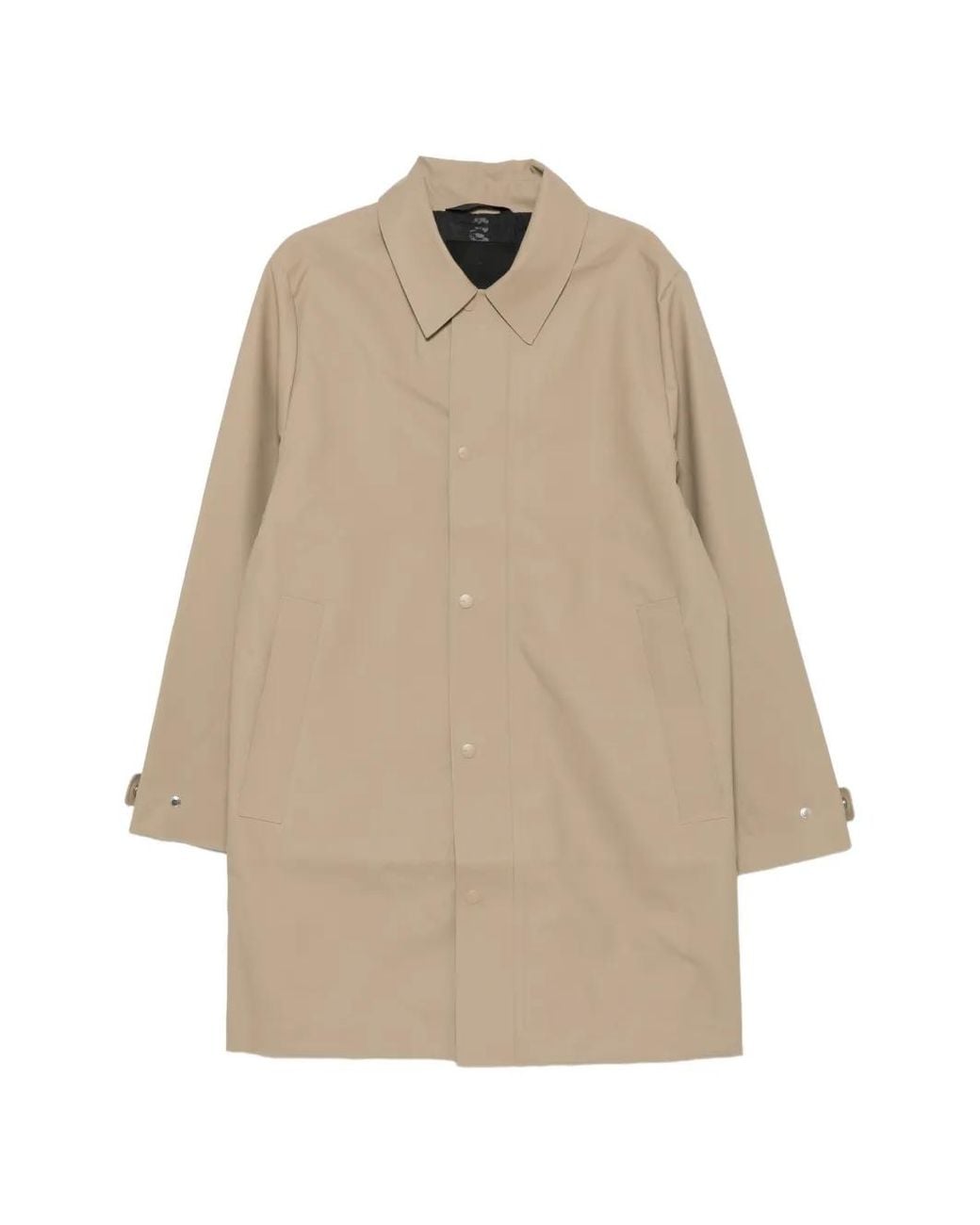 Rains Natural Nara Press-Stud-Fastening Hooded Raincoat for men