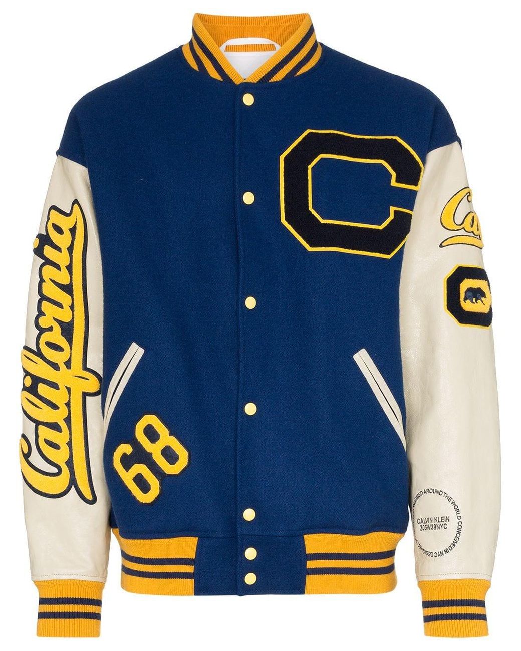 CALVIN KLEIN 205W39NYC C-patch Wool And Leather Varsity CALVIN KLEIN 205W39NYC C-patch Wool And Leather Varsity
