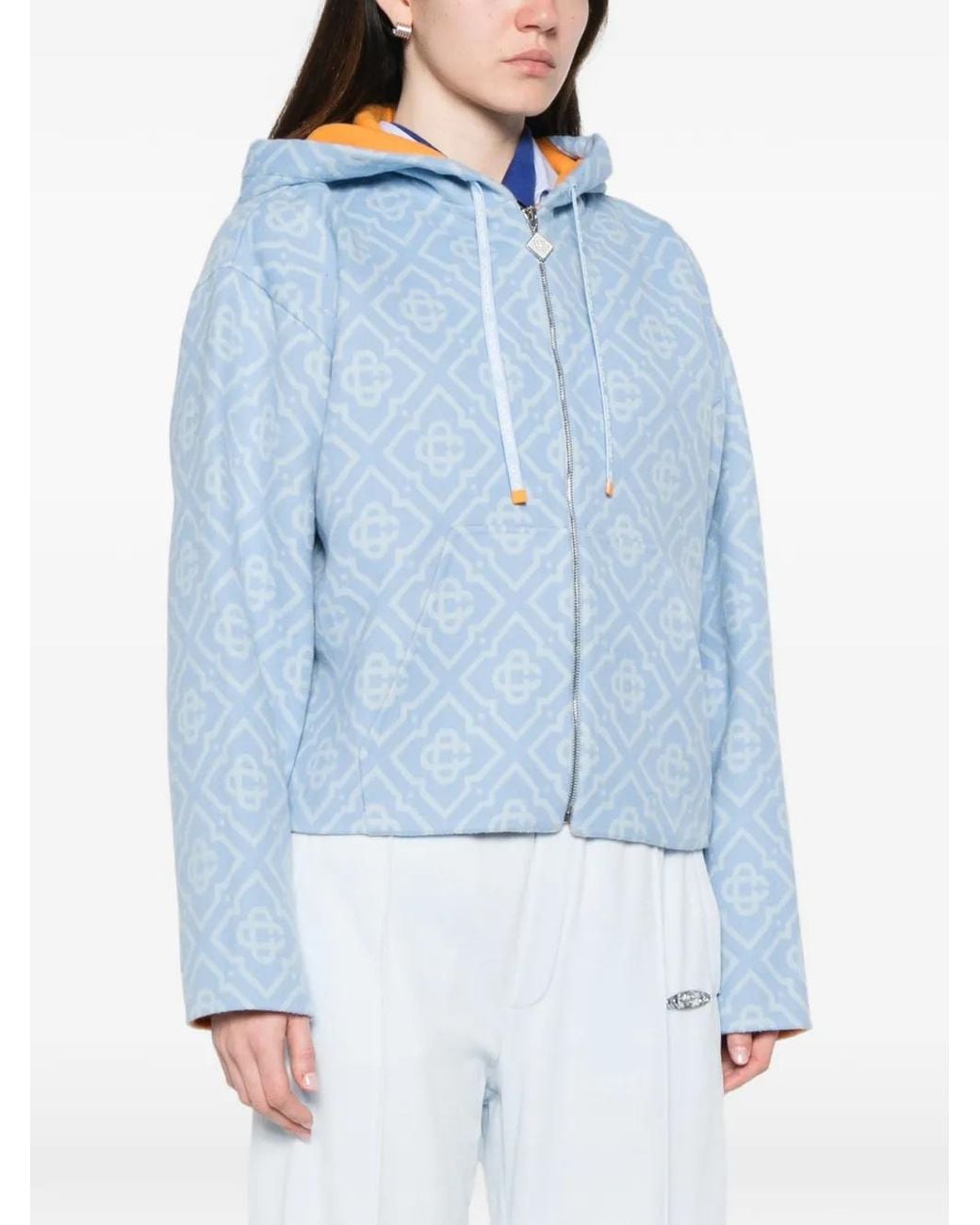 Casablanca Blue Monogram Hooded Jacket